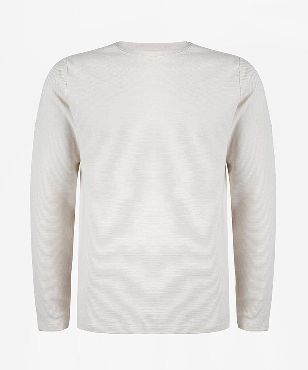 blusa juvenil manga longa canelada bege