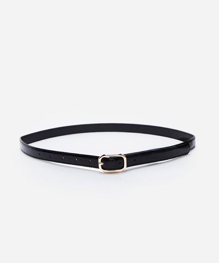 cinto fino fivela geométrica mindset preto 105CM cinto fino fivela geométrica mindset preto 105CM