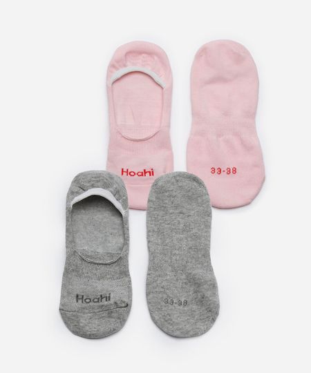 kit de 2 meias femininas invisíveis colorido 33-38 kit de 2 meias femininas invisíveis colorido 33-38