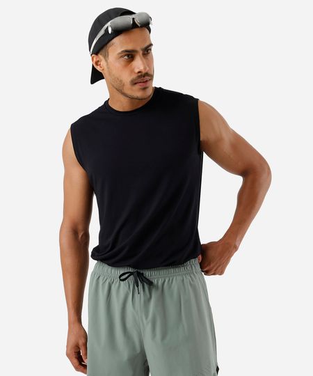 regata machão slim masculina de viscose esportiva ace preta M regata machão slim masculina de viscose esportiva ace preta M