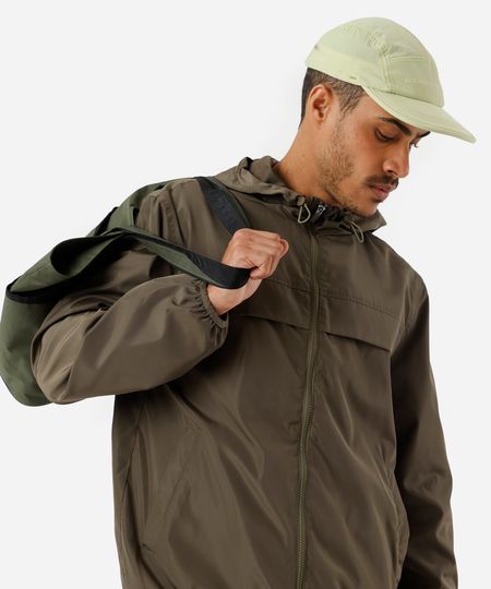 jaqueta masculina corta vento com capuz esportiva ace verde GG