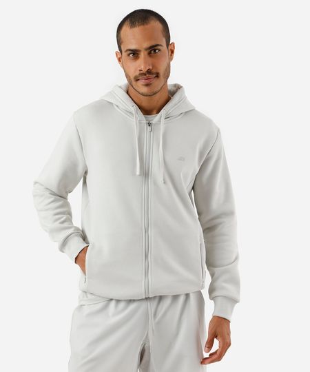 jaqueta masculina de moletom esportiva ace com capuz e bolso cinza G jaqueta masculina de moletom esportiva ace com capuz e bolso cinza G