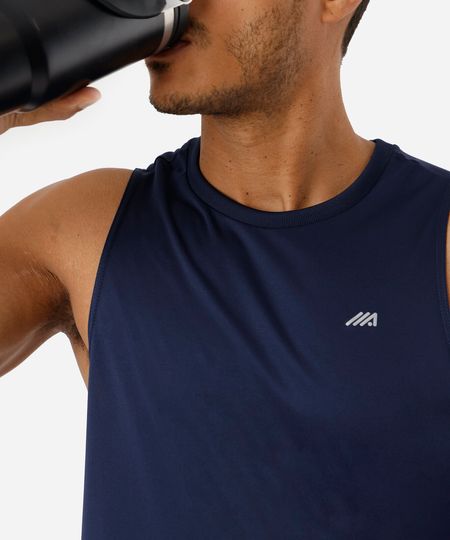 regata slim fit masculina esportiva ace azul M regata slim fit masculina esportiva ace azul M