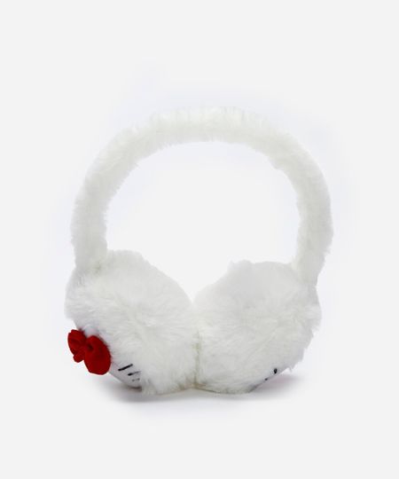 protetor de orelha infantil hello kitty  off white UNICO