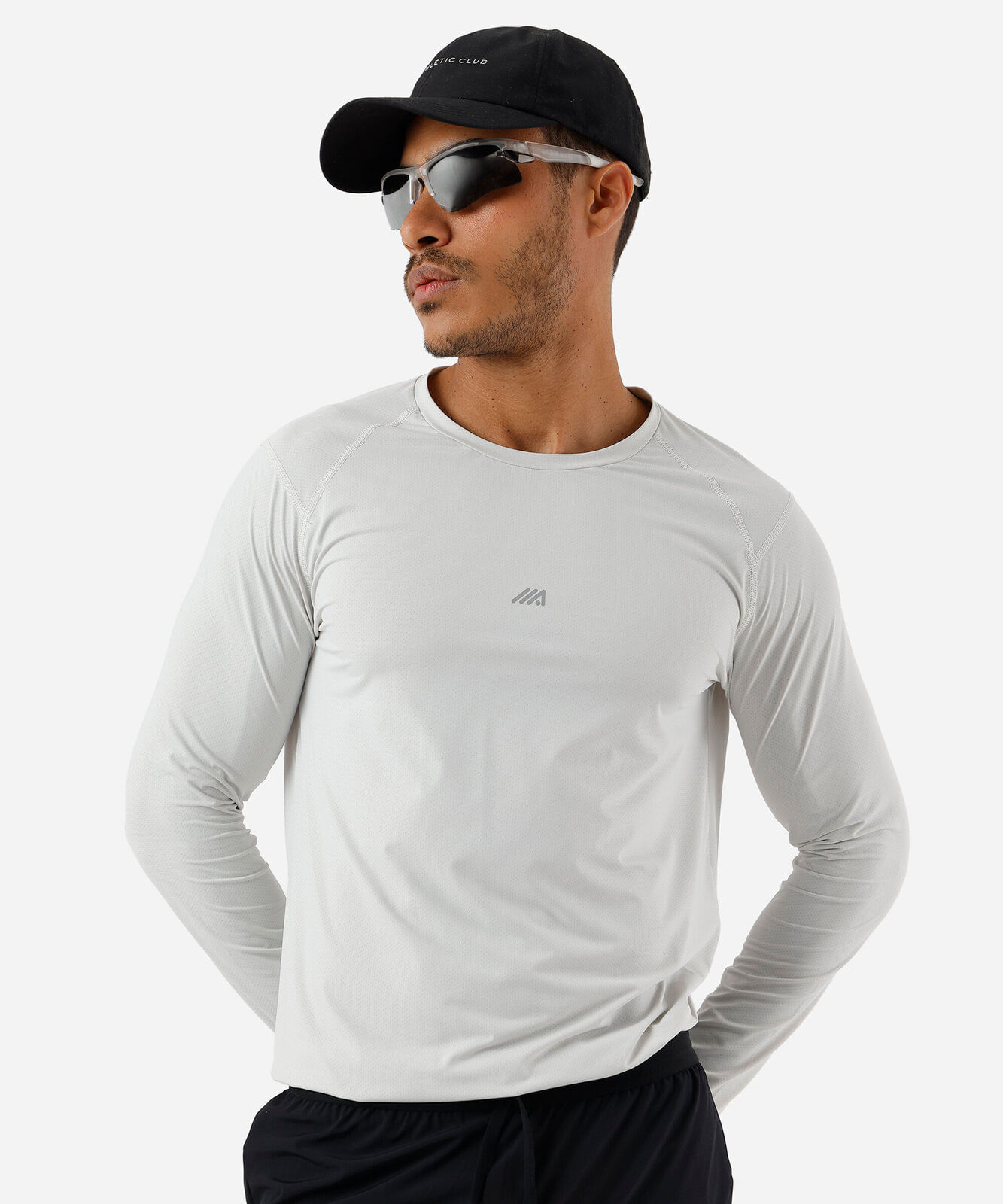 camiseta masculina manga longa ace cinza
