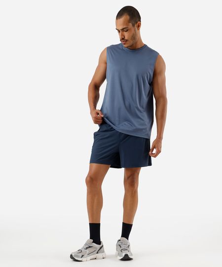 short masculino de poliamida esportivo ace com recorte e nervuras azul G short masculino de poliamida esportivo ace com recorte e nervuras azul G