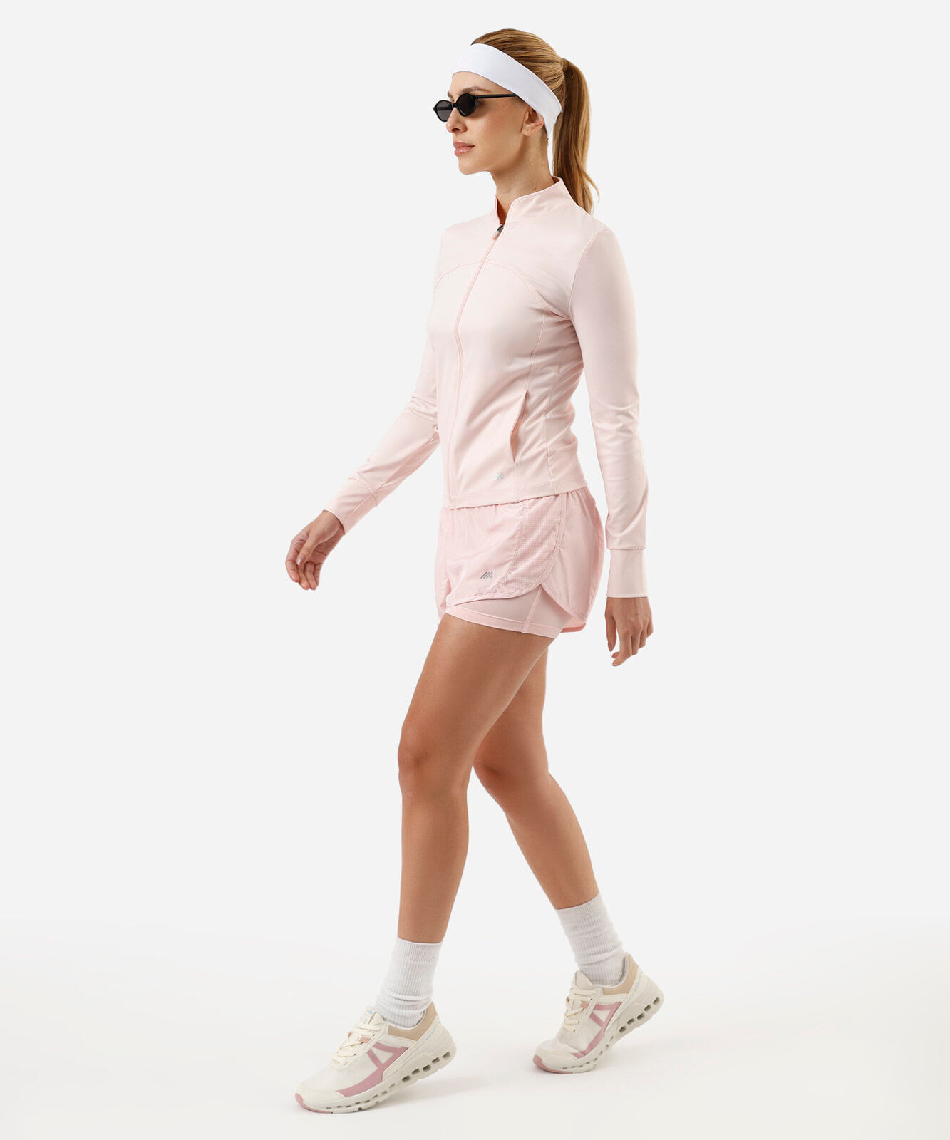 short running com forro e bolso esportivo rosa