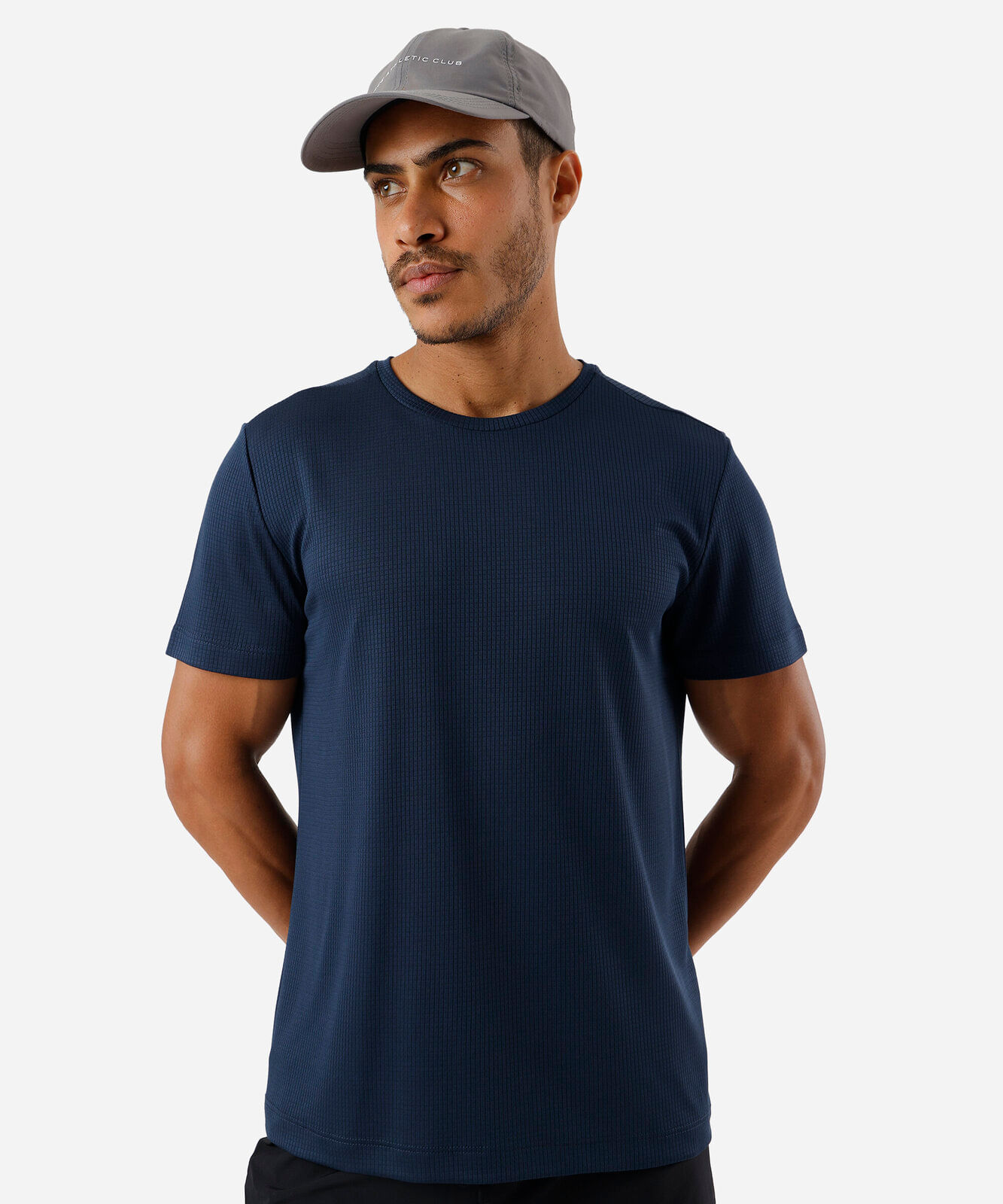 camiseta masculina esportiva ace quadriculada azul