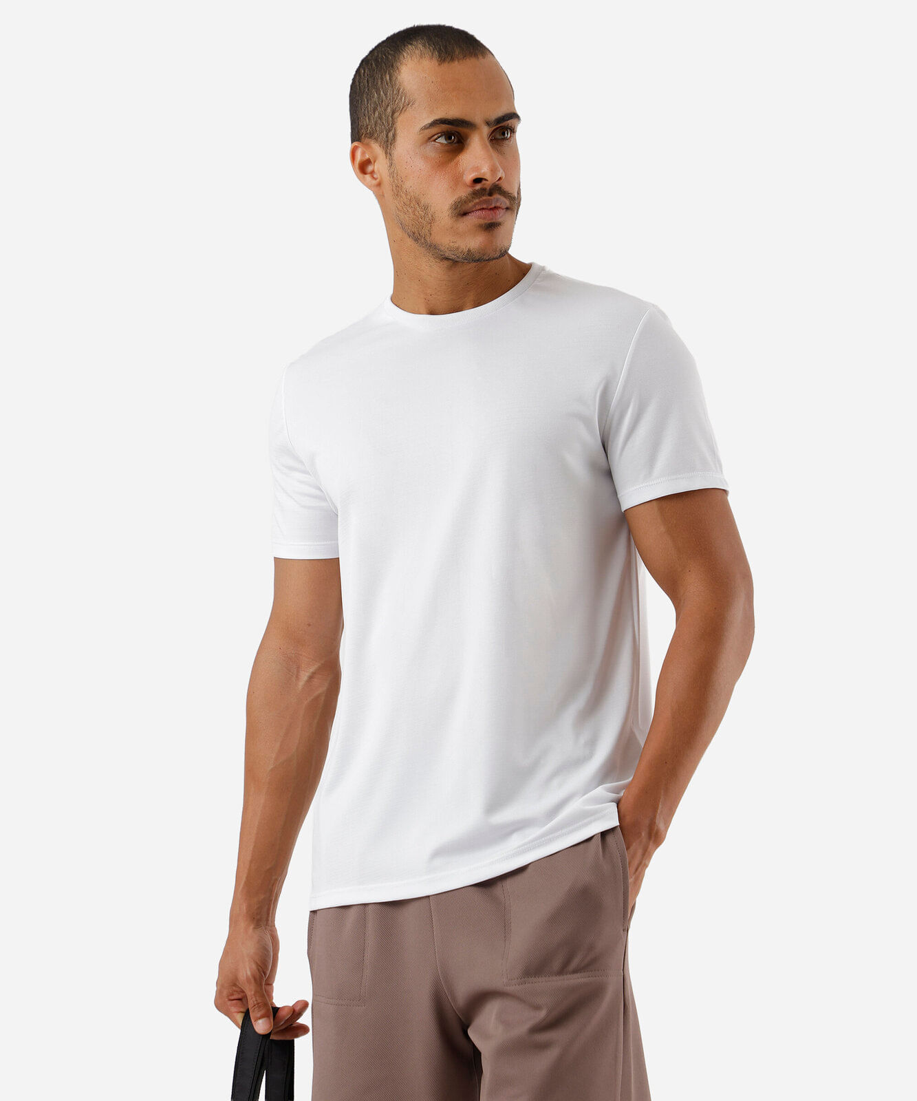 camiseta masculina básica esportiva manga curta branca
