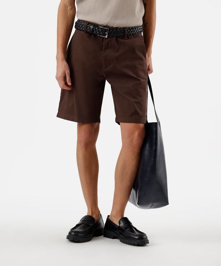 bermuda chino reta masculina de sarja marrom 40 bermuda chino reta masculina de sarja marrom 40