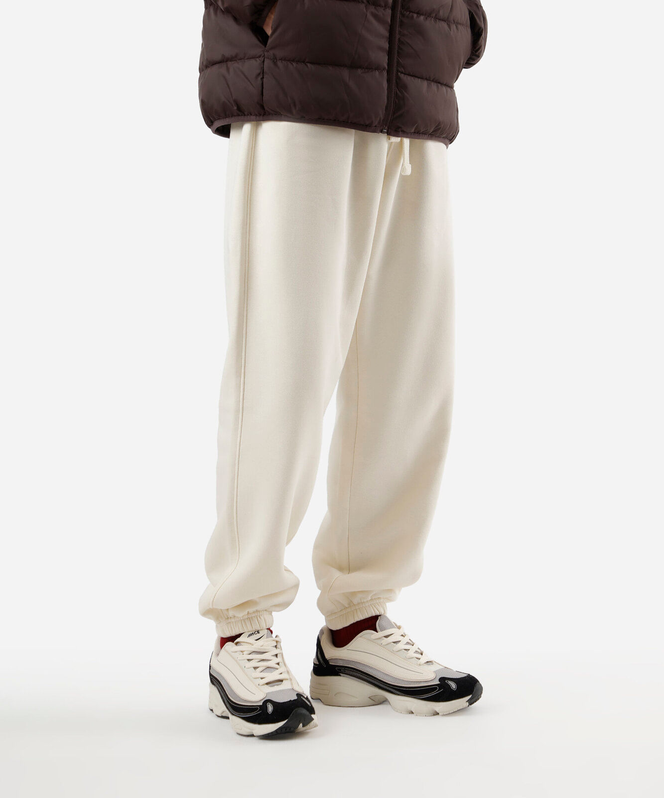 calça masculina de moletom baggy jogger off white