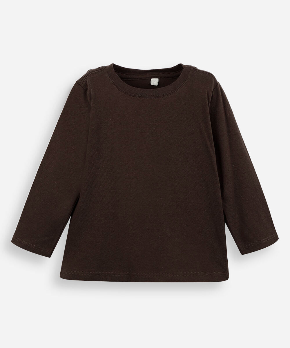 camiseta de algodão infantil marrom