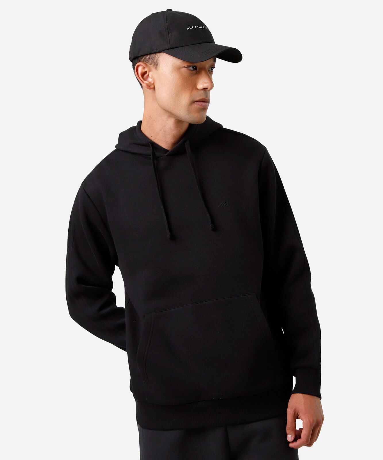 blusão masculino de moletom esportivo ace com capuz preto