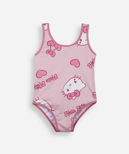 maiô infantil hello kitty rosa 8