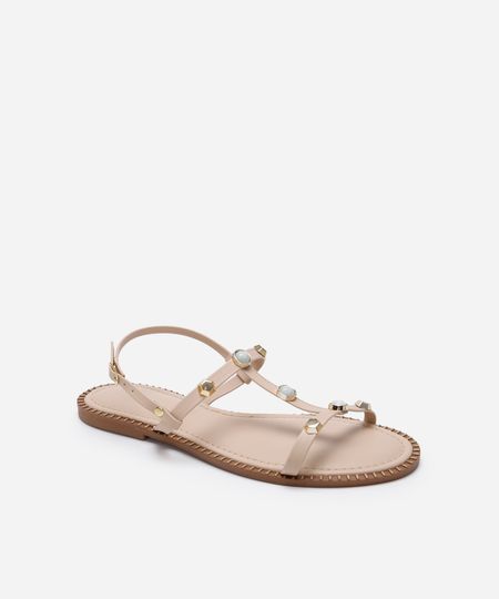 rasteirinha com tachas oneself bege 34