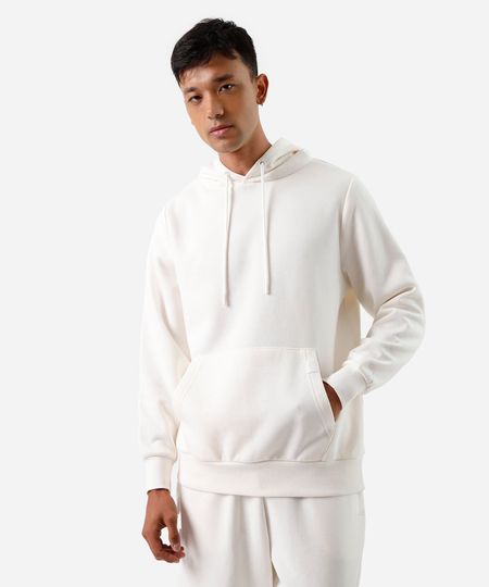 blusão oversized masculina de moletom esportivo ace off white M blusão oversized masculina de moletom esportivo ace off white M