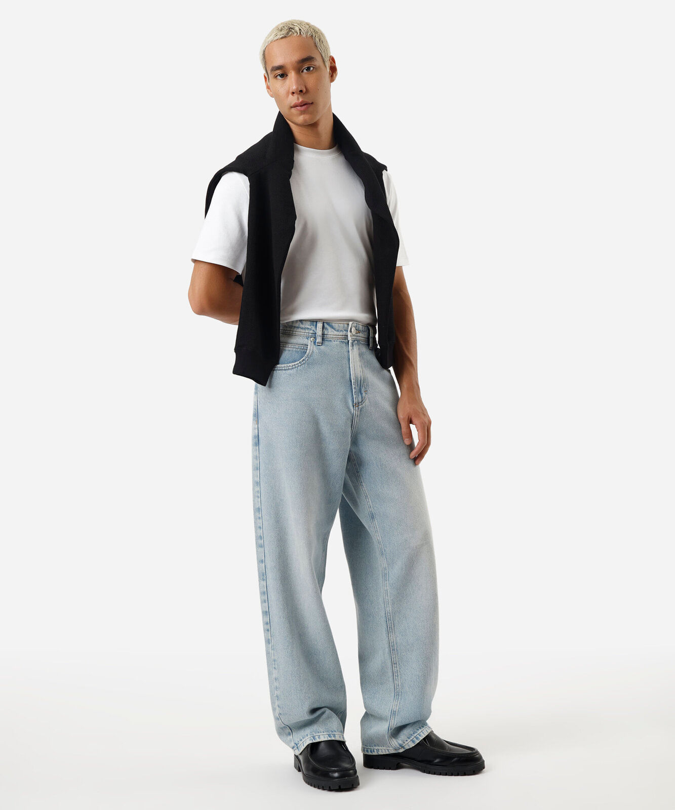 calça baggy jeans azul