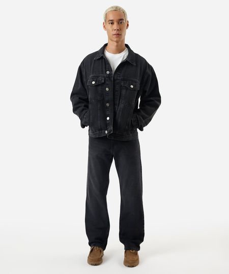 calça reta masculina jeans preta 40 calça reta masculina jeans preta 40