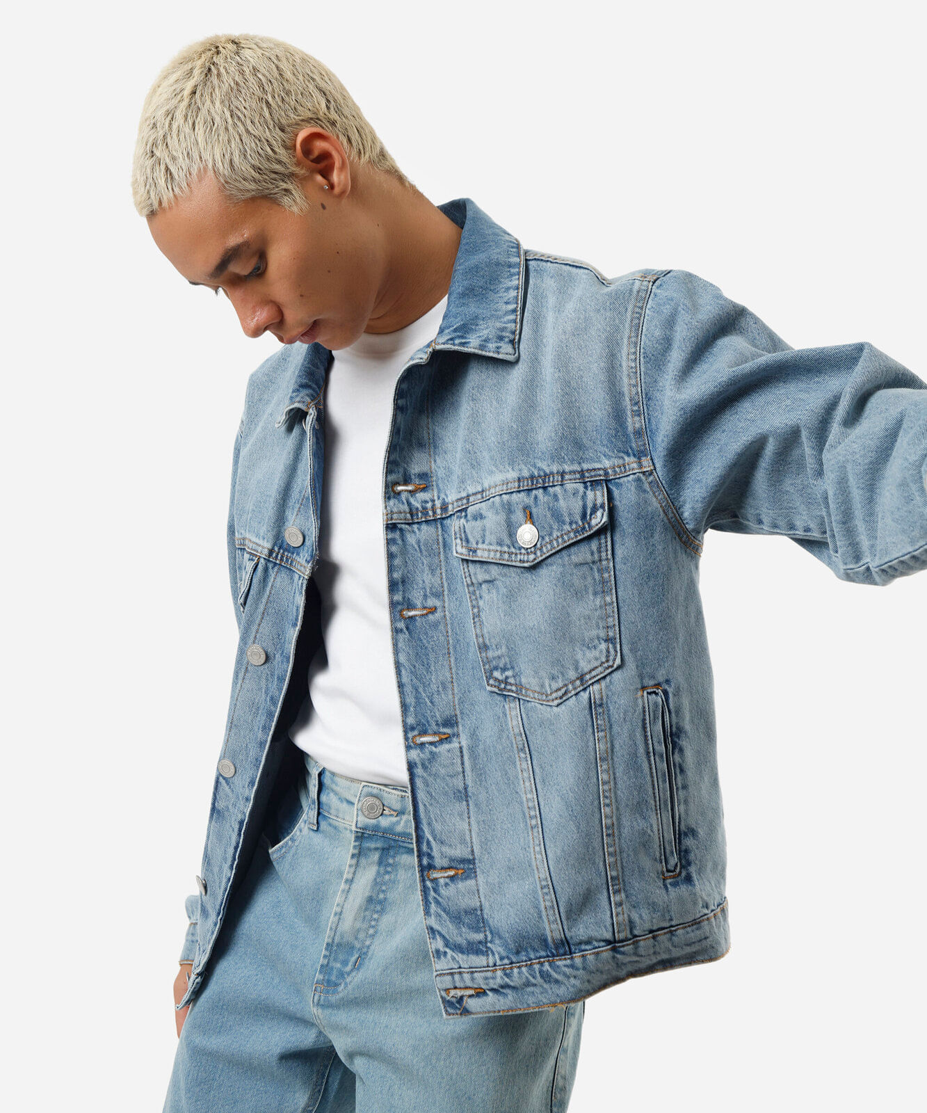 jaqueta masculina jeans azul