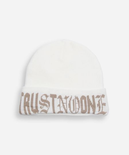 gorro de tricot estampado off white UNICO gorro de tricot estampado off white UNICO