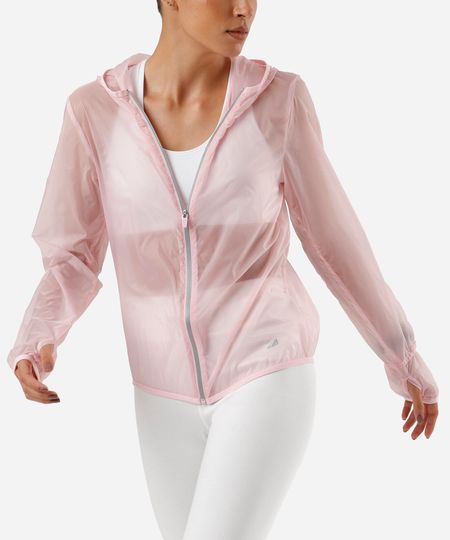 jaqueta corta vento feminino esportiva ace com capuz  rosa G