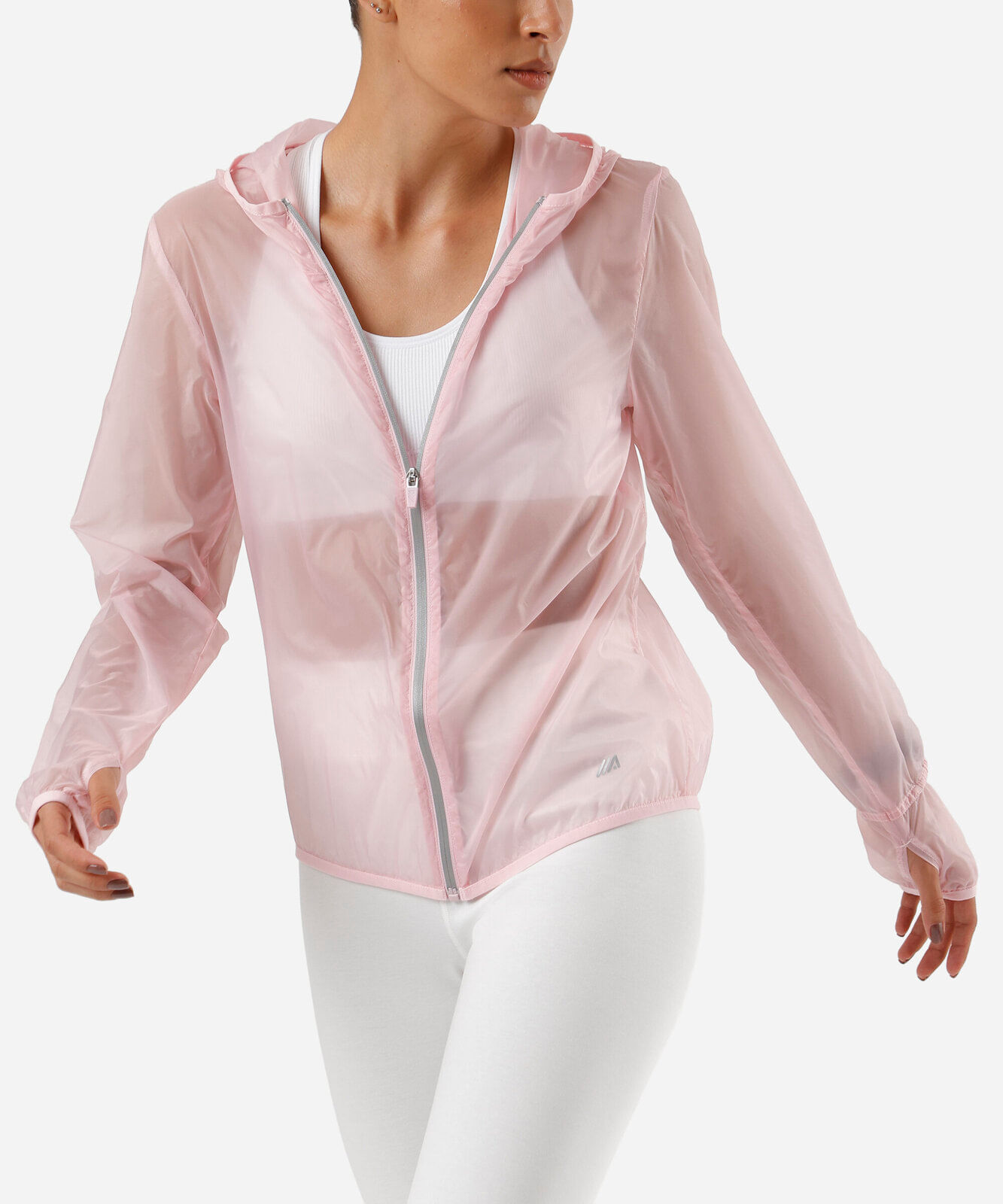 jaqueta corta vento feminino esportiva ace com capuz rosa