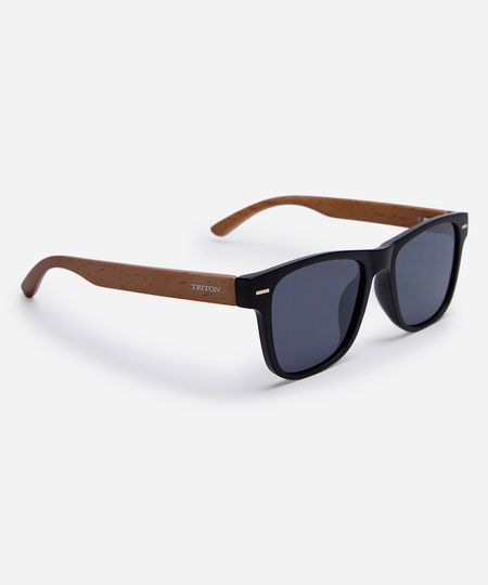 óculos de sol masculino quadrado de acetato triton preto UNICO óculos de sol masculino quadrado de acetato triton preto UNICO