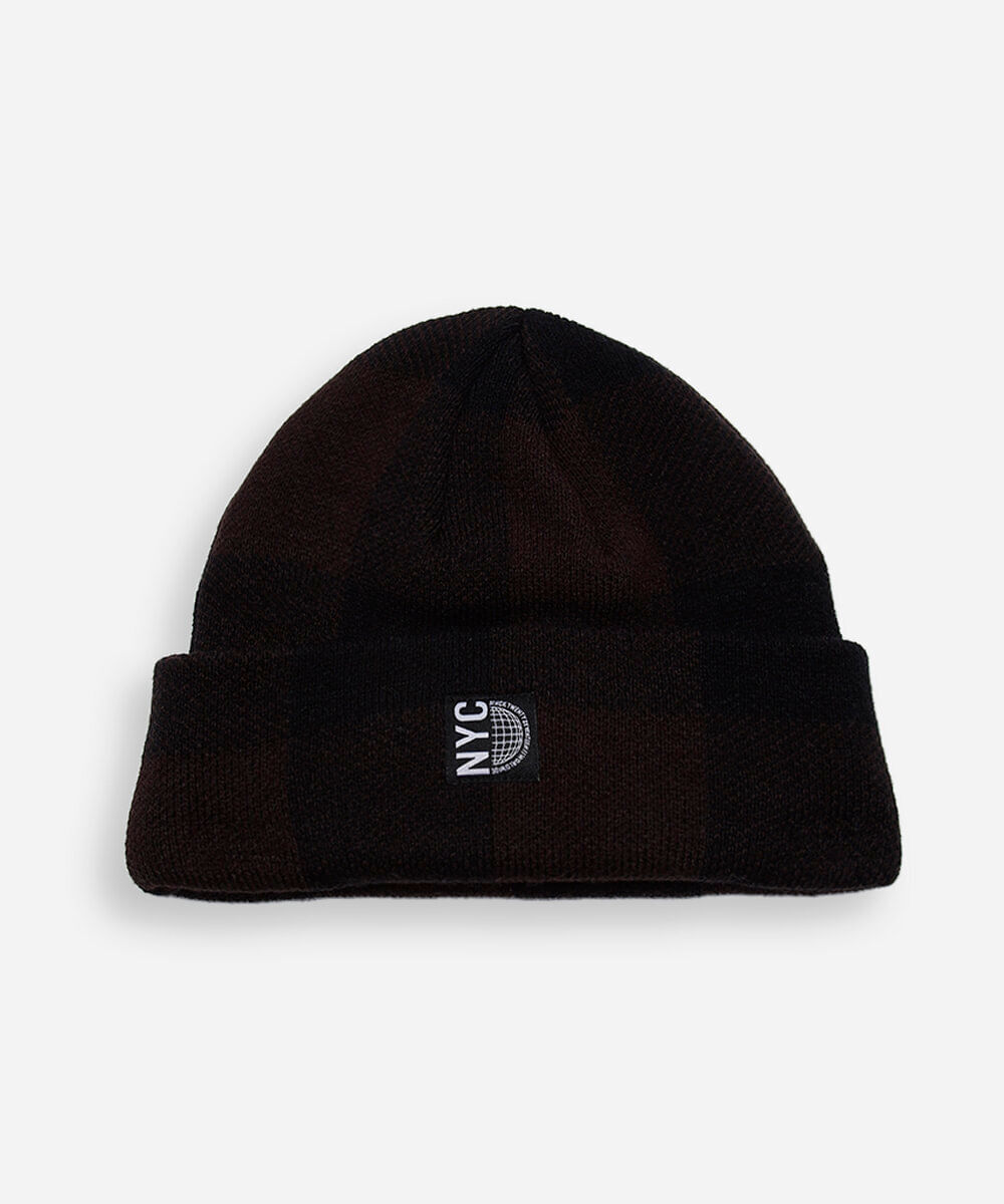 gorro masculino xadrez marrom