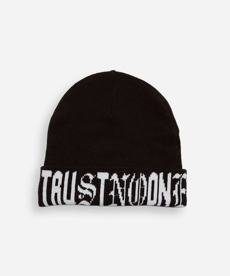 gorro de tricot estampado marrom UNICO