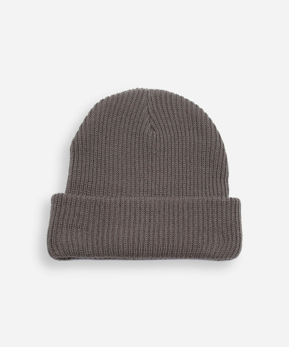 gorro masculino canelado cinza