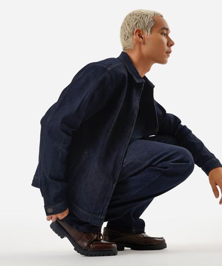 jaqueta masculina jeans azul M jaqueta masculina jeans azul M