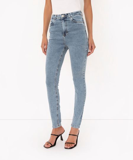 calça jeans skinny cintura super alta com bolsos azul escuro 34 calça jeans skinny cintura super alta com bolsos azul escuro 34