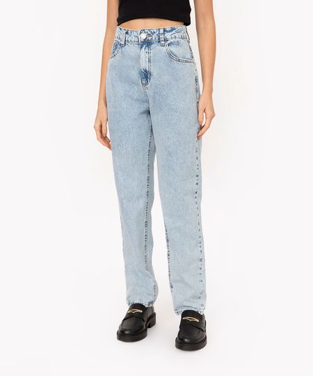 calça mom jeans cintura super alta azul claro 34 calça mom jeans cintura super alta azul claro 34