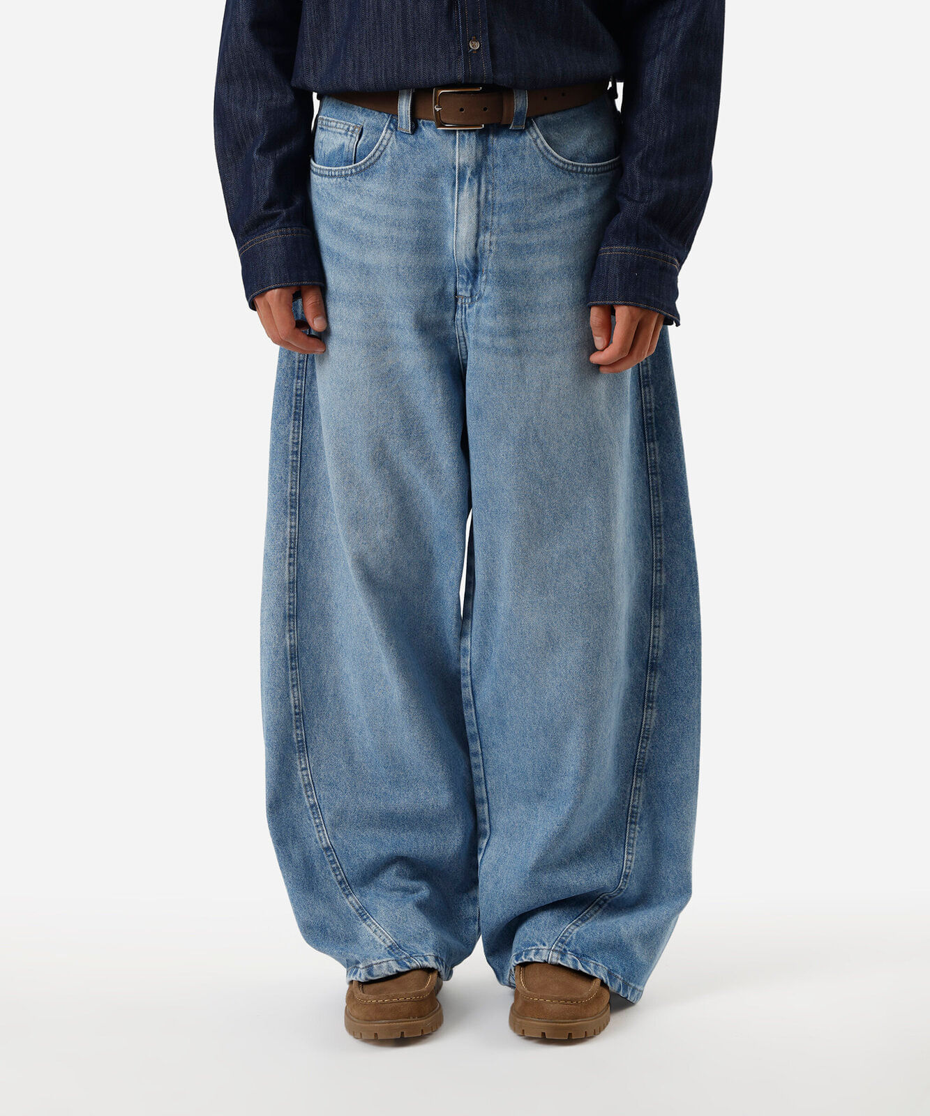 calça super baggy masculina jeans azul