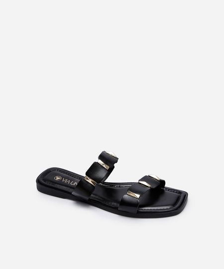 rasteirinha feminina via uno com tira geométrica preta 34 rasteirinha feminina via uno com tira geométrica preta 34