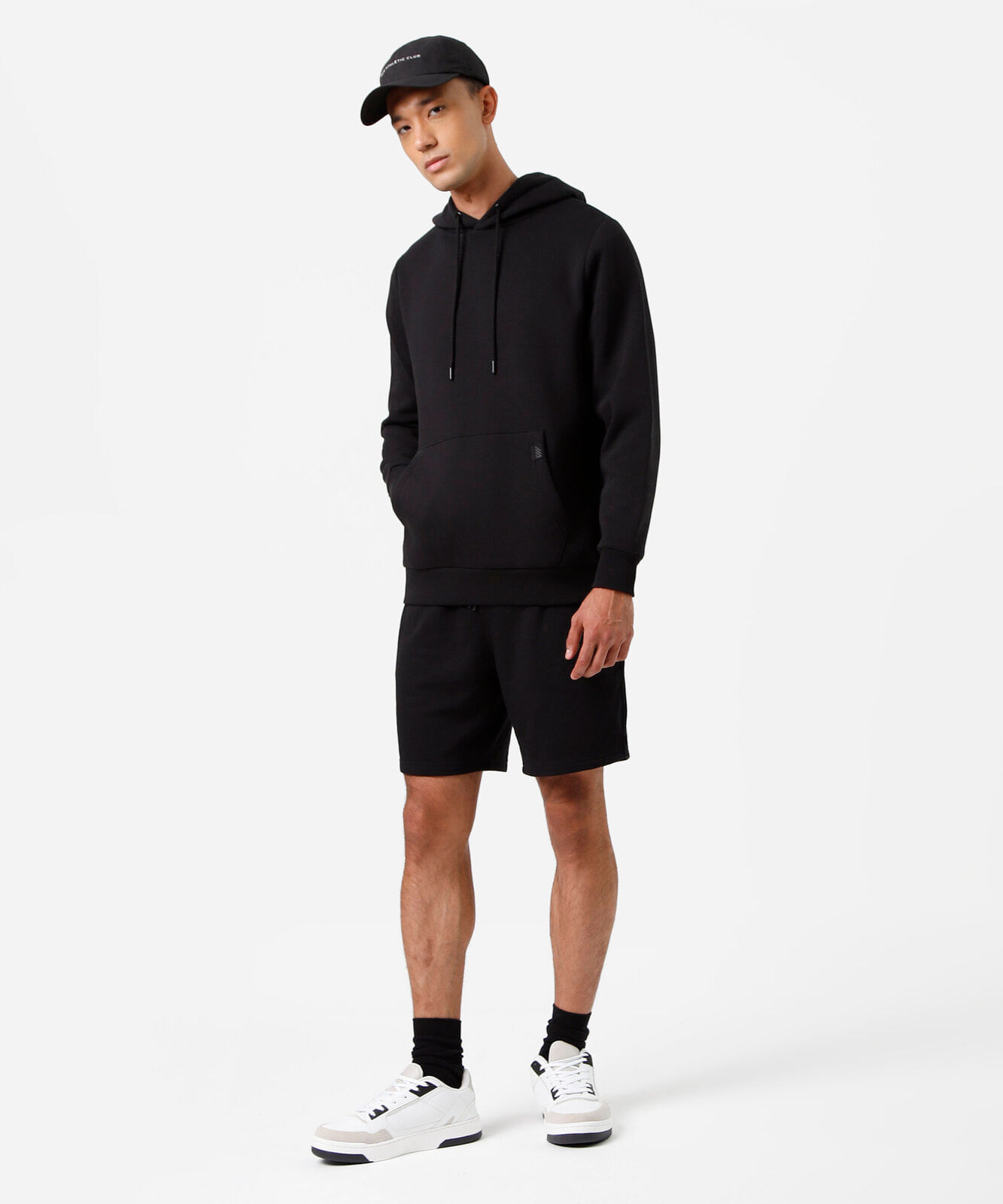 bermuda reta masculina esportiva ace de moletinho preta
