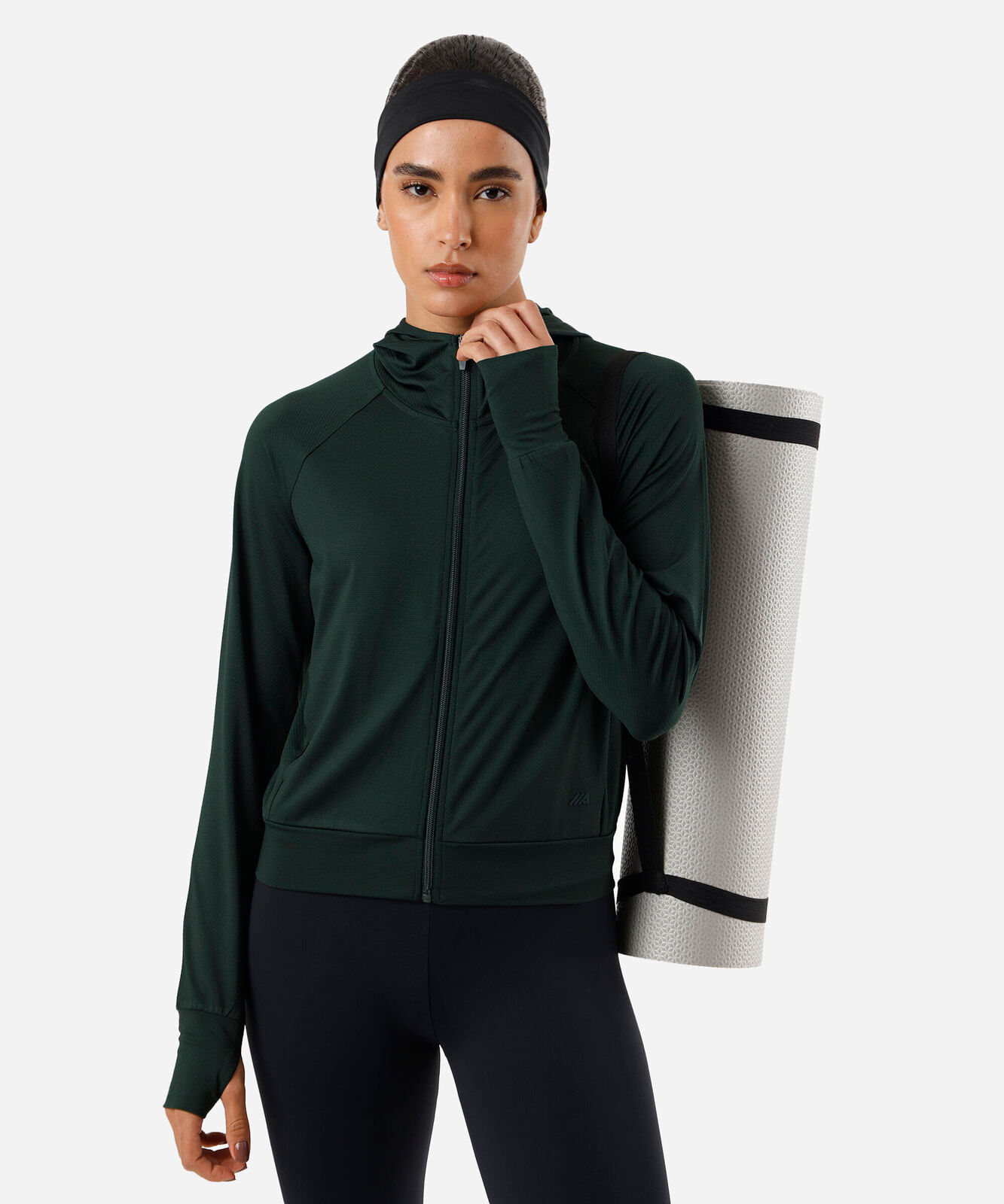 jaqueta feminina com capuz esportiva ace verde