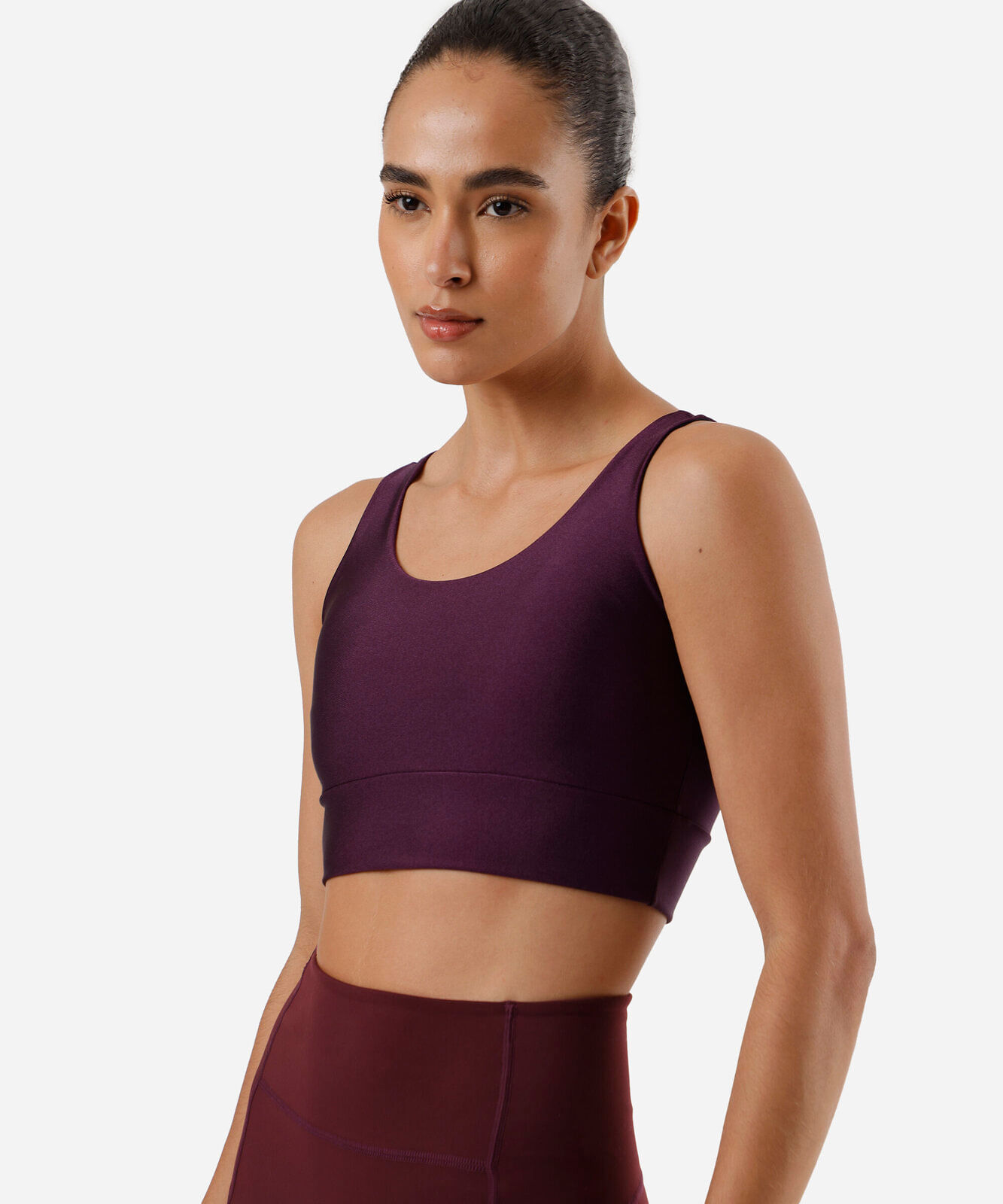 top alongado com bojo removível esportivo ace roxo