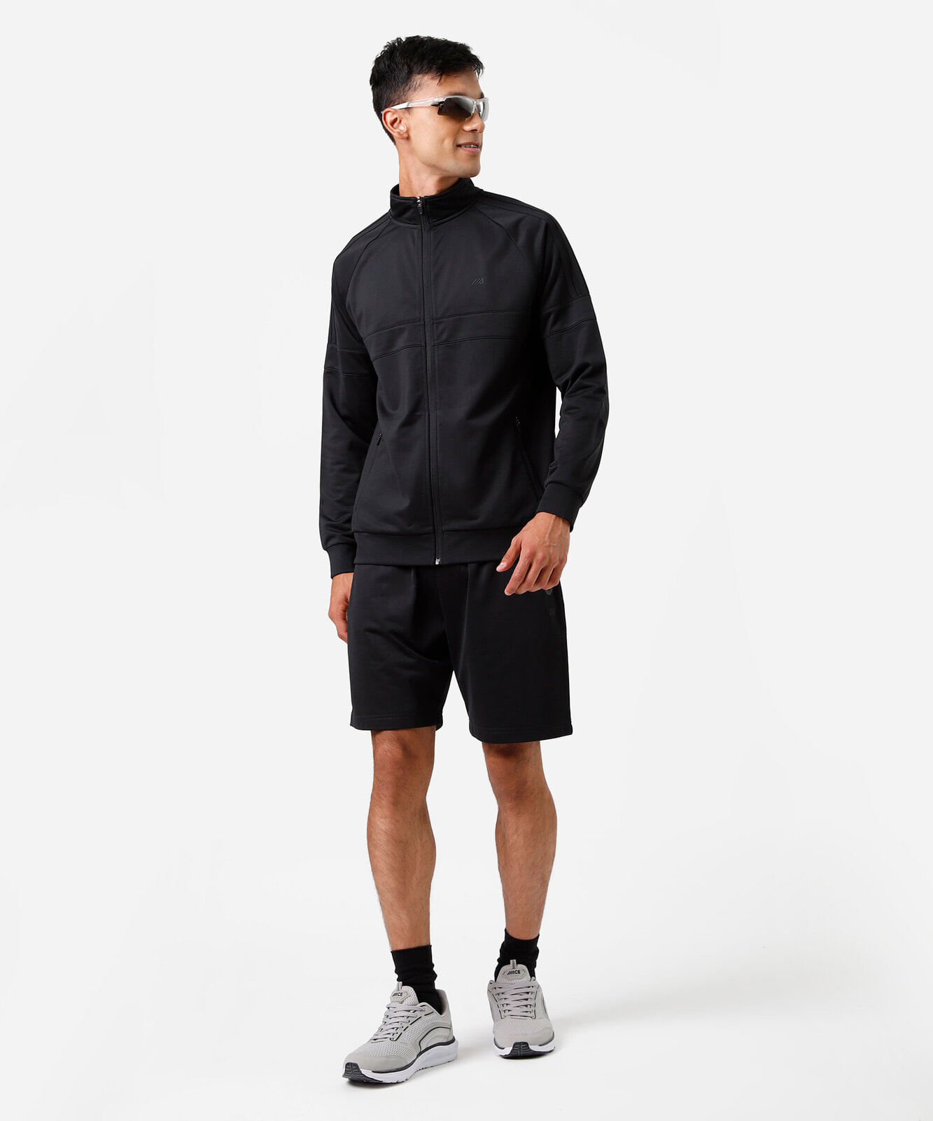 short masculino esportivo bolso com zíper preto