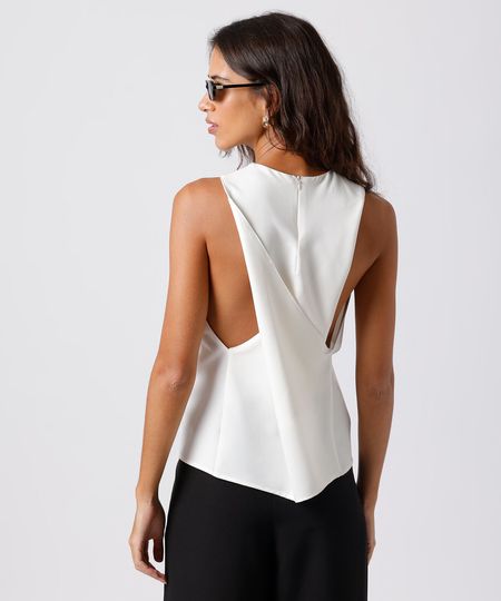 regata feminina com viscose mindset off white GG regata feminina com viscose mindset off white GG