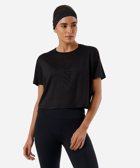blusa cropped feminina esportiva preta G