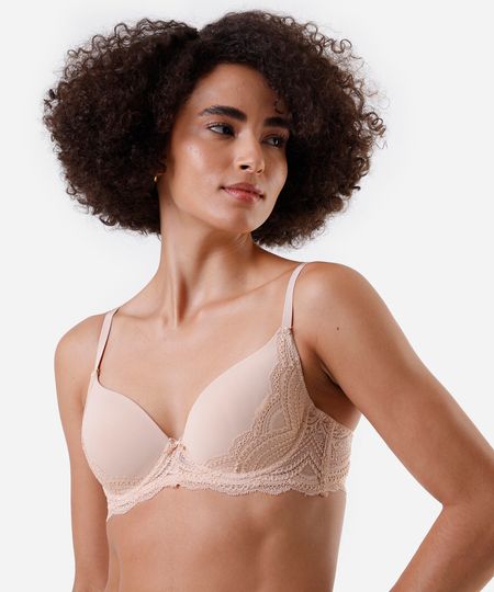sutiã meia taça feminino com renda bege 40 sutiã meia taça feminino com renda bege 40