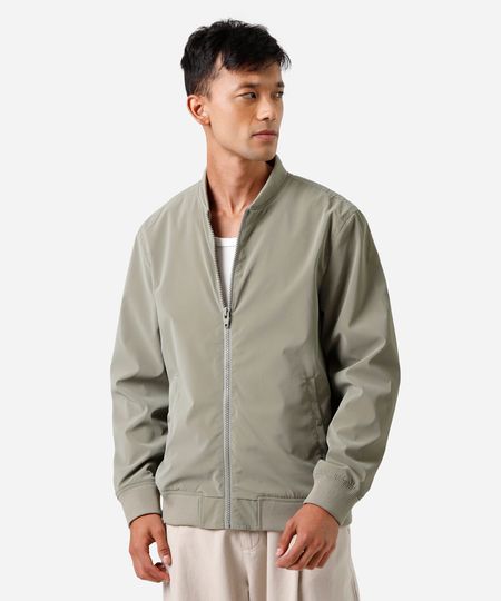 jaqueta de nylon leve verde G