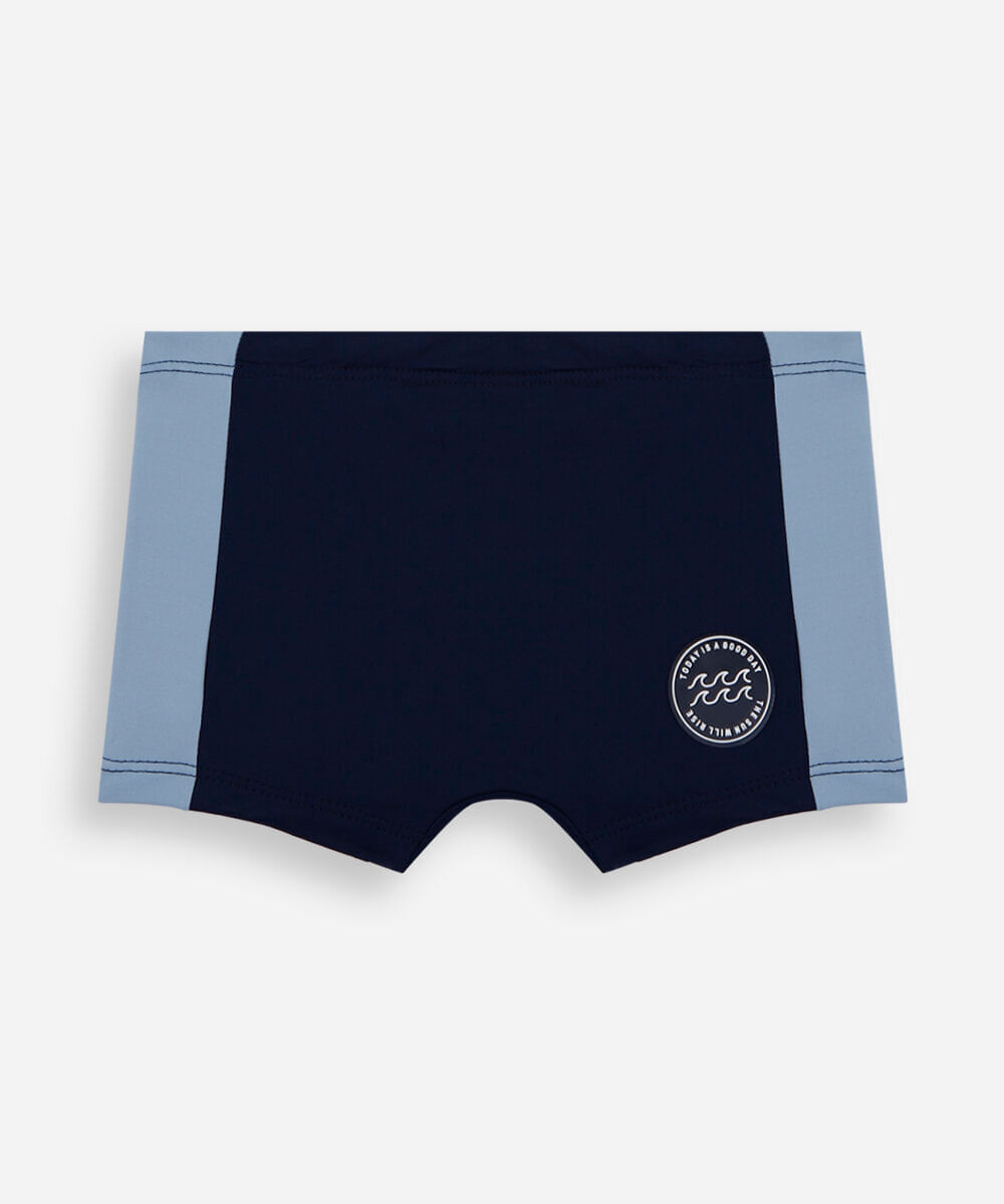 sunga infantil com recortes azul