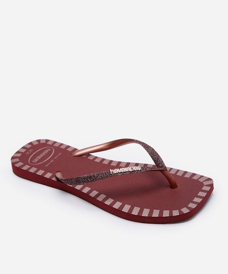 chinelo havaianas feminino square glitter contur roxo 39-40 chinelo havaianas feminino square glitter contur roxo 39-40