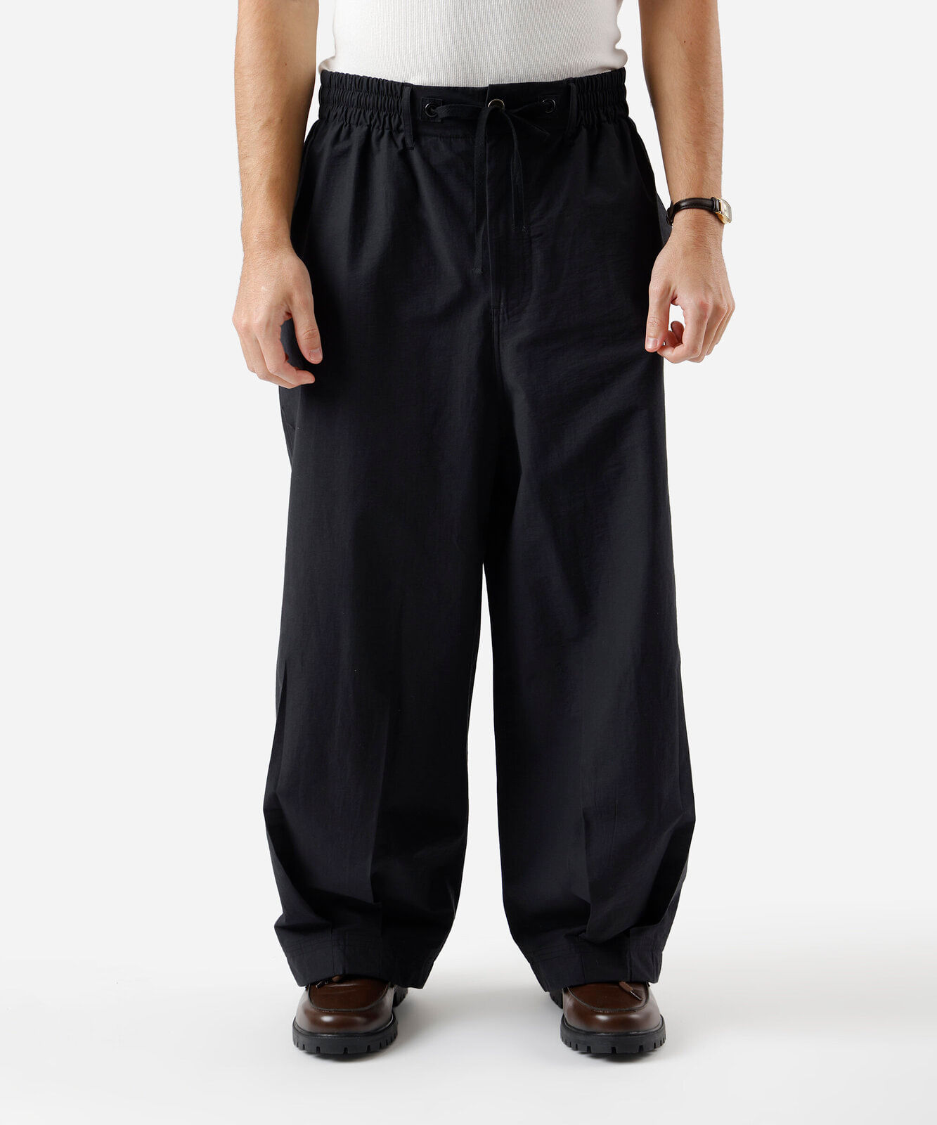 calça masculina barrel cropped preta