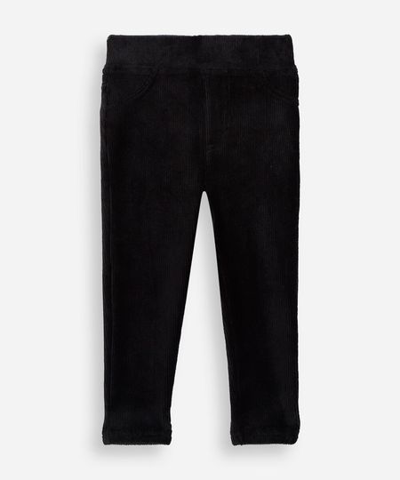 calça legging infantil aveludada preta 1