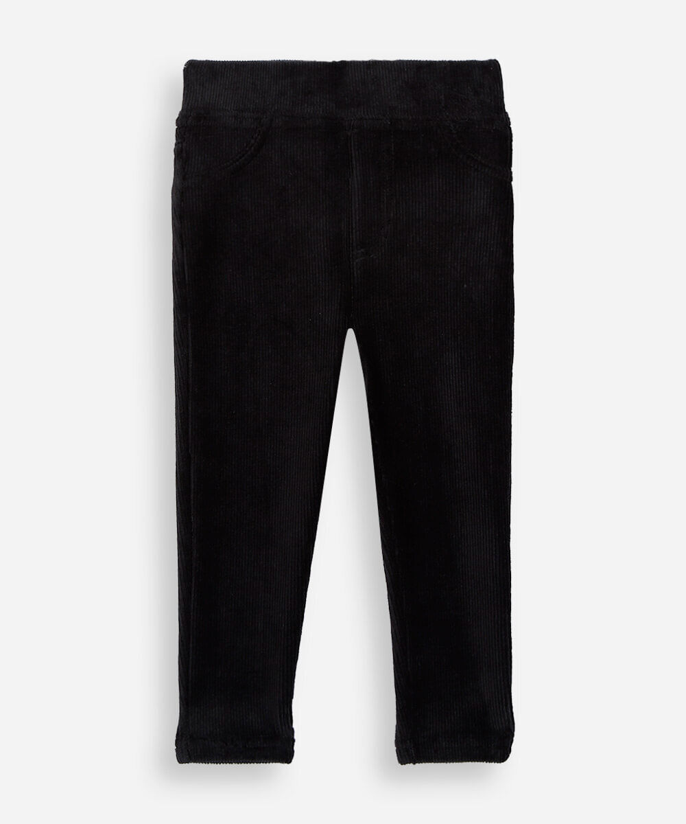 calça legging infantil aveludada preta