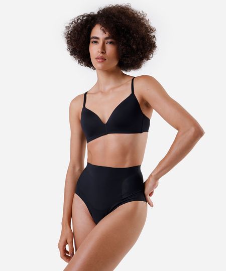 calcinha hot pant feminina de poliamida dilady preta P