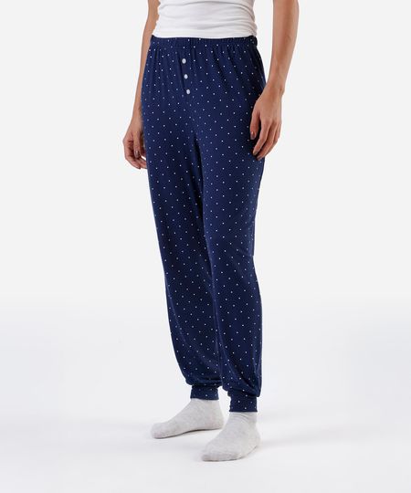 calça de pijama avulsa feminina poá azul P calça de pijama avulsa feminina poá azul P